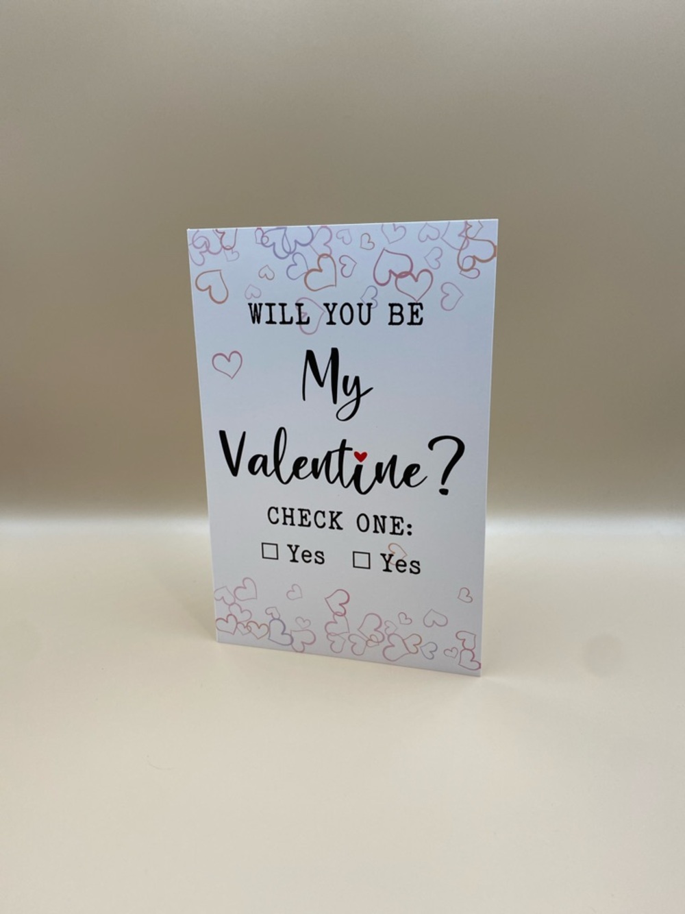 Valentine’s card - Pink Heart Design blank card